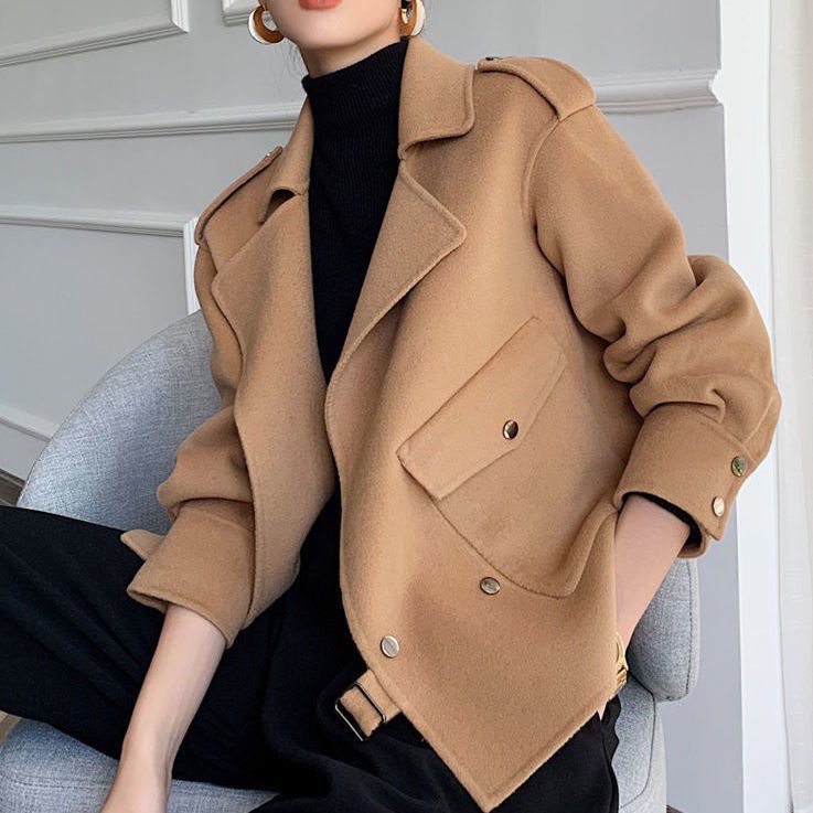 Korean Style Double-faced Woolen Goods Cashmere Coat - Bellarte Enchanté Korean Style Double-faced Woolen Goods Cashmere Coat